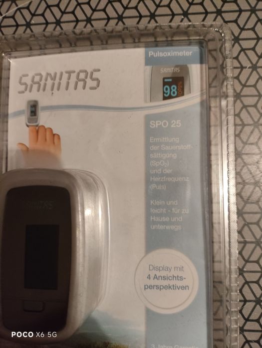 Sanitas SPO 25 pulsoksymetr napalcowy nowy