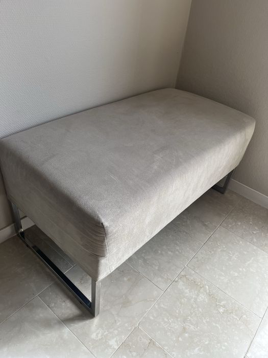 Ławka puf szary metalowe nogi