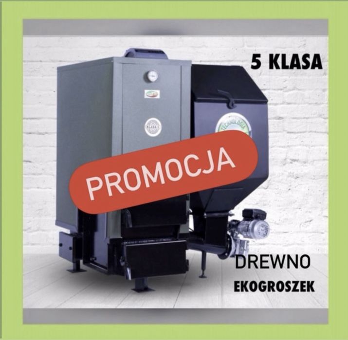Piec kocioł z podajnikiem eco 5 klasa ekogroszek pellet drewno 25 kW