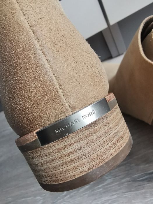 Nowe 40.5/41 zamszowe Michael Kors botki sztyblety skóra naturalna