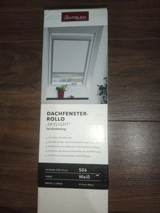 Roleta dachowa do okna dachowego wewnętrzna