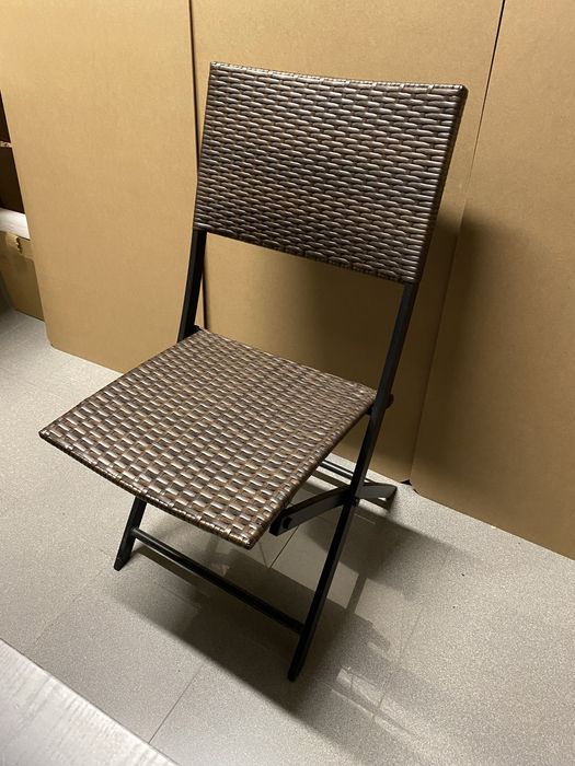 Conjunto de 2 cadeiras de jardim dobráveis em rattan sintético
