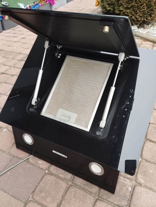 Cooke&Lewis Okap Kominowy 60 Cm Szklany Czarny