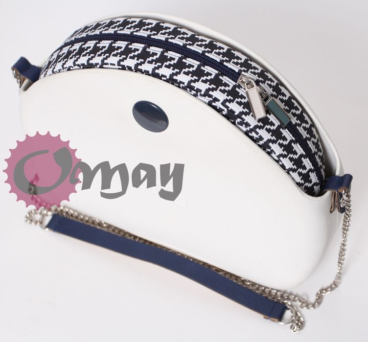 Elegancki organizer OBAG MOON LIGHT pepitka granat biały wkład OMAY