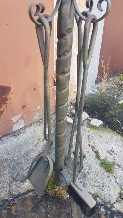 akcesoria do kominka duży zestaw rzemieślnicza praca jedyny taki