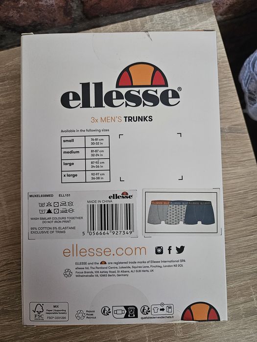 Bokserki męskie Ellesse 3-pak rozmiar M !