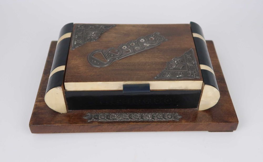 Caixa Cigarreira Art Deco, aplicações prata