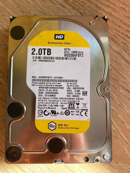 жорсткий диск HDD 2.0TB WD sata 128mb WD2004FBYZ 1.0TB 54 mb WD10efrx