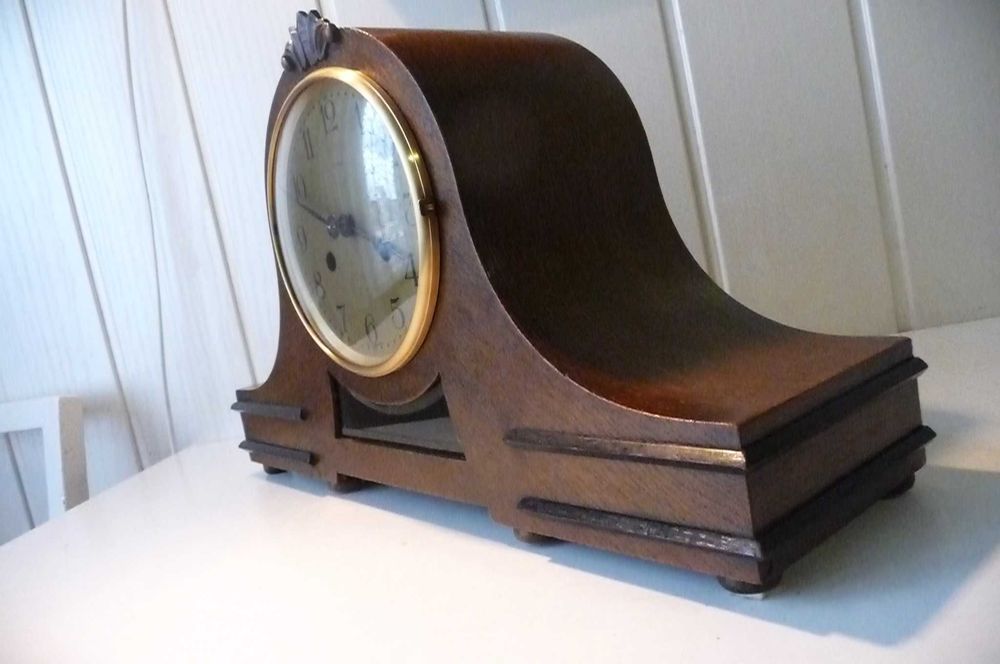 Antyczny zegar kominkowy Kienzle, 2xsygn. 100% oryg, piękny stan i wyg