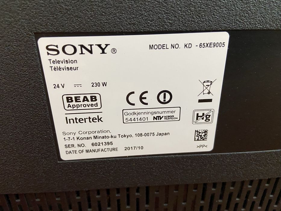 Телевізор Sony KD-65XE9005 Premium UltraHD 4K