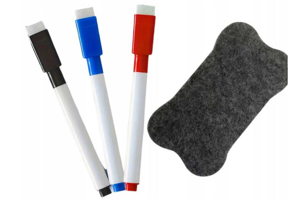 Tablica magnetyczna + kalendarz na lodówkę + markery Zestaw