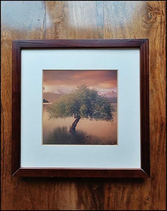 Ramka ze zdjęciem Drzewa drewniana z passe-partout jak Nowa Okazja!