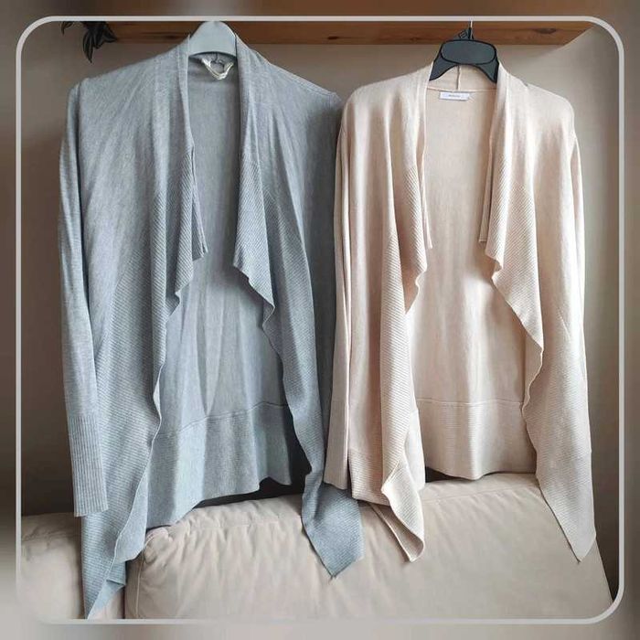 Komplet. Sweter długi beżowy szary 36 S