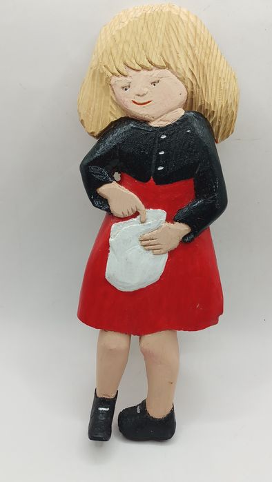 Figurka płaskorzeźba dziewczynka ręcznie malowana