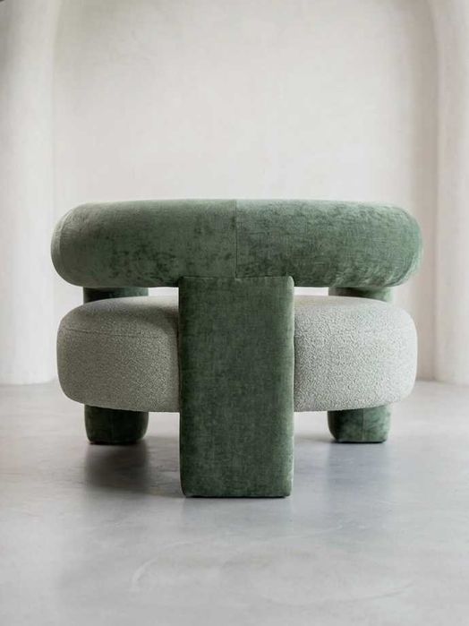 Cadeirao Design Moderno Verde e Cinza - Peça de destaque
