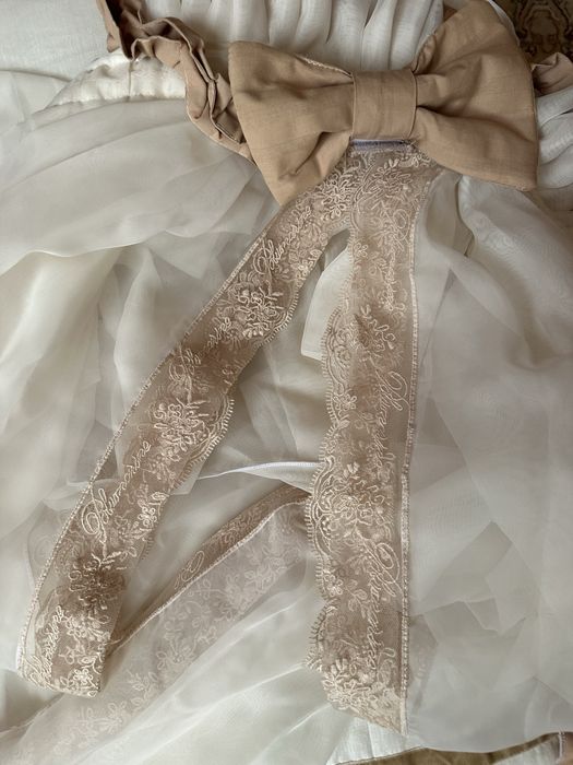 Набір в ліжечко молочно - бежеве