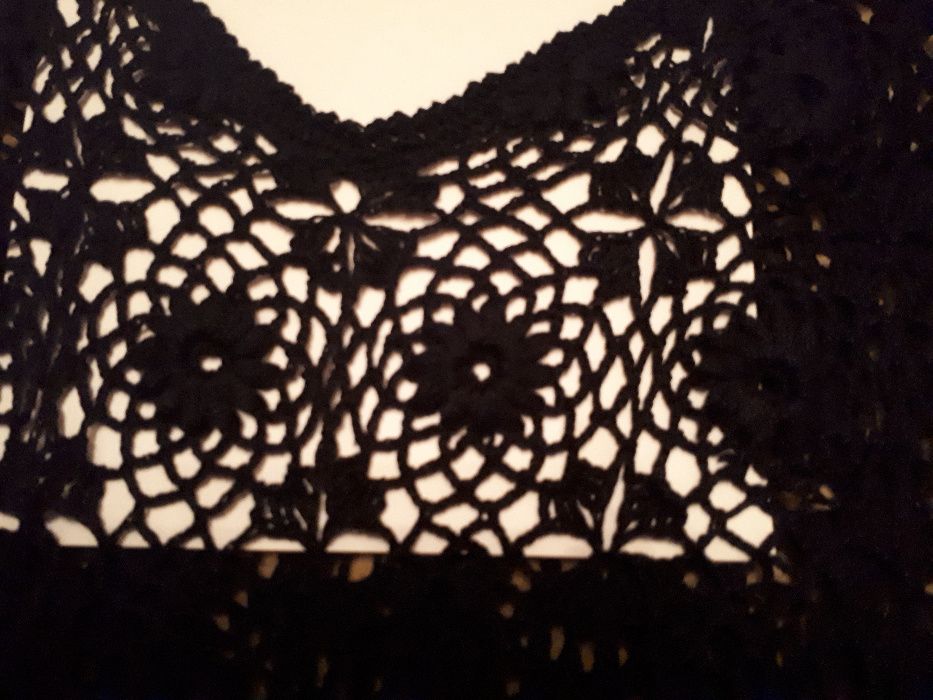 Bluzka szydełkowa praca w kwiaty rozm L