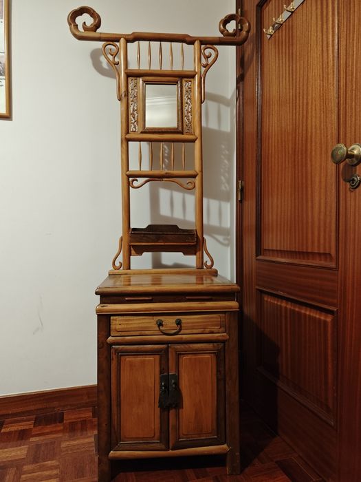 Conjunto de Mobiliário Secular Chinês de Luxo- Lavatório+mesa de Apoio