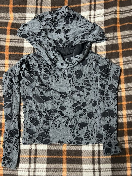 рваная кофта с капюшоном xs. возможен торг