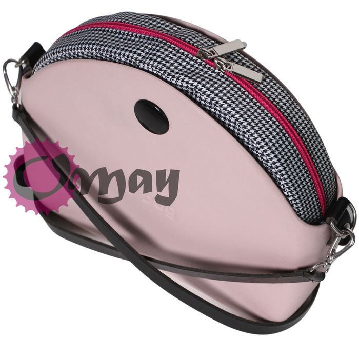 Organizer OBAG MOON LIGHT czarny pepitka róż 2 kieszenie wkład OMAY