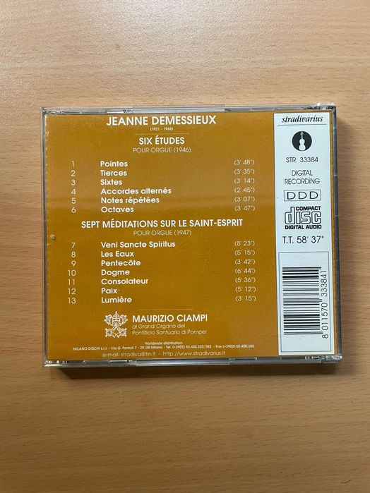 CD Jeanne Demessieux, Ciampi:6Études ,7Méditations Sur Le Saint-Esprit