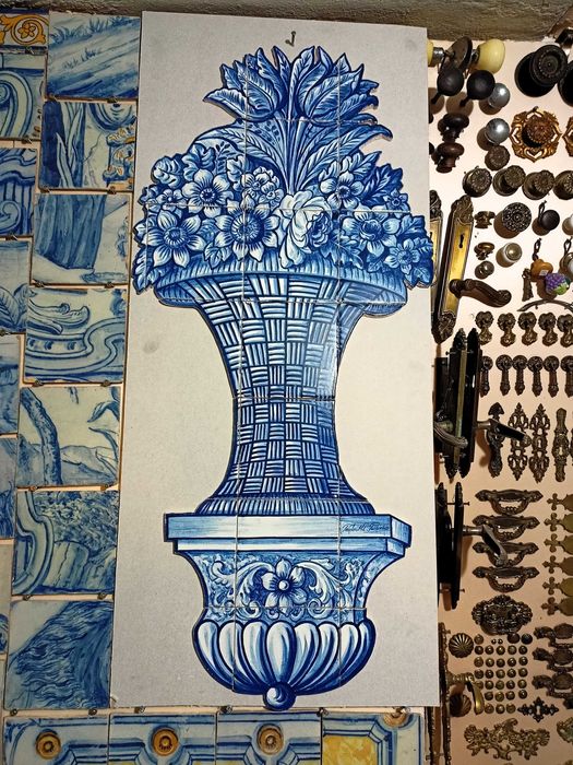 Par Painéis Florões Azulejos
