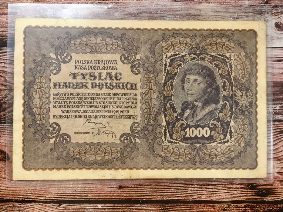 1000 marek polskich 1919 rok - stan aUNC - #1