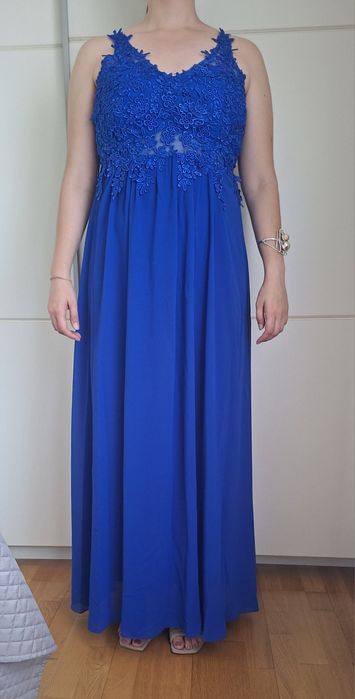 Vestido de cerimónia azul em excelente estado
