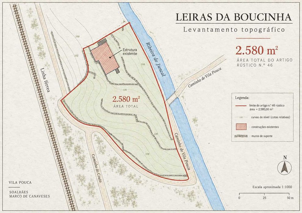 Terreno/Quinta de Lazer com 2.580 m² junto à Ribeira de Juncal | Soalhães