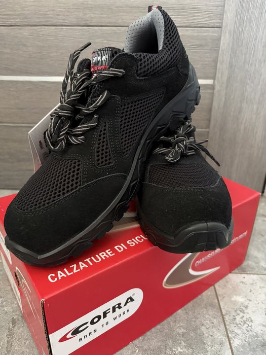 Buty półbuty ochronne robocze COFRA Balancer Black S1 P SRC przewiewne wygodne lekkie rozmiar 42