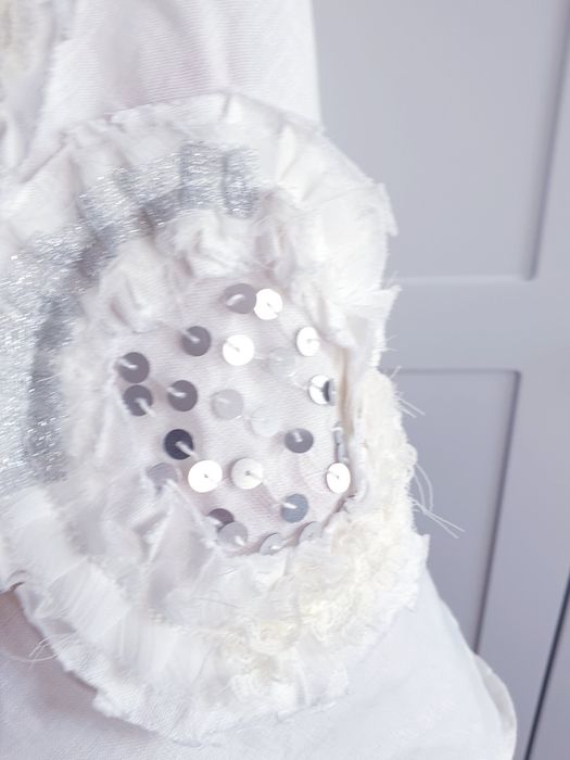 Kremowa lniana sukienka biala na ramiączkach 40 42 Rocha John Rocha