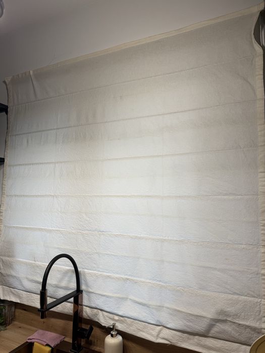 Roleta rzymska kremowa/biala 155x155