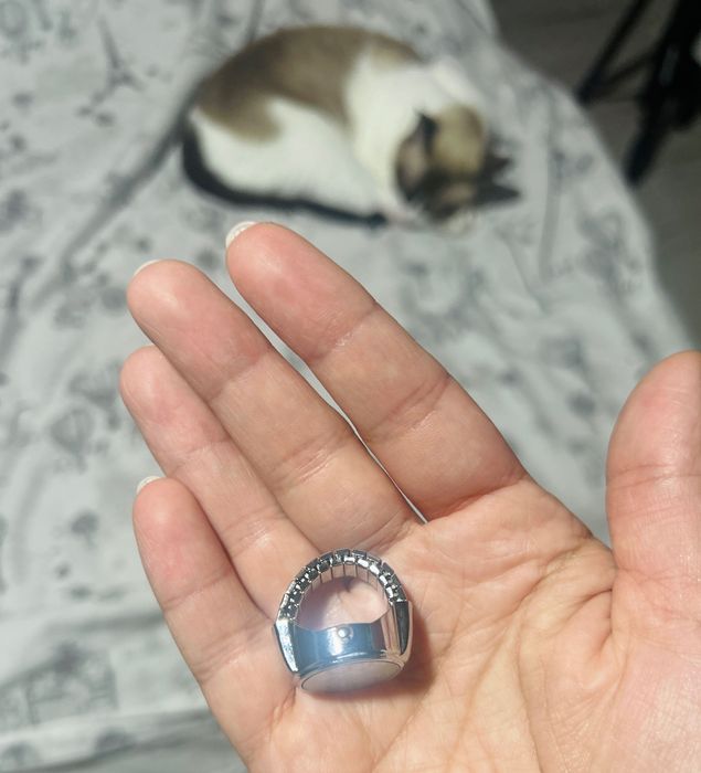 Relógio para dedo, prateado *novo*