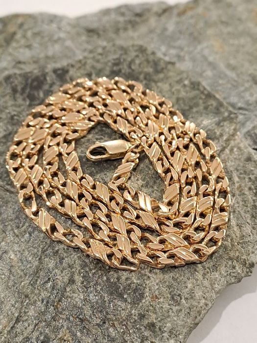 Złoty łańcuszek Pancerka Nietypowy Splot Pr.585 Pełny 55 cm Ocechowany