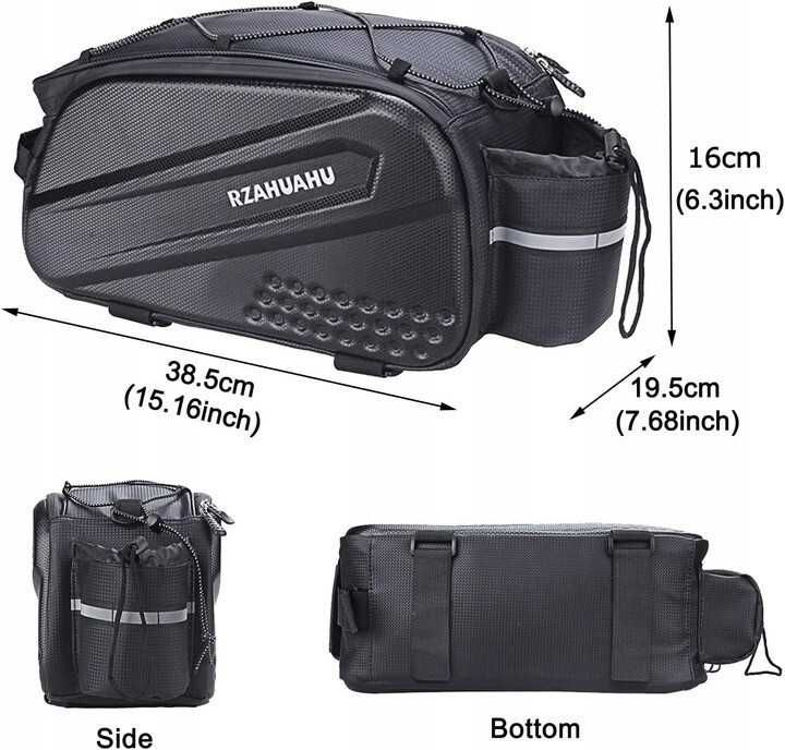 Sakwa rowerowa na bagażnik RZAHUAHU torba rowerowa 10l