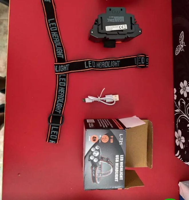 Налобный фонарик светодиодный зарядный аккумуляторный мощный