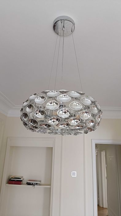 Candeeiro sala jantar moderno e sofisticado prateado