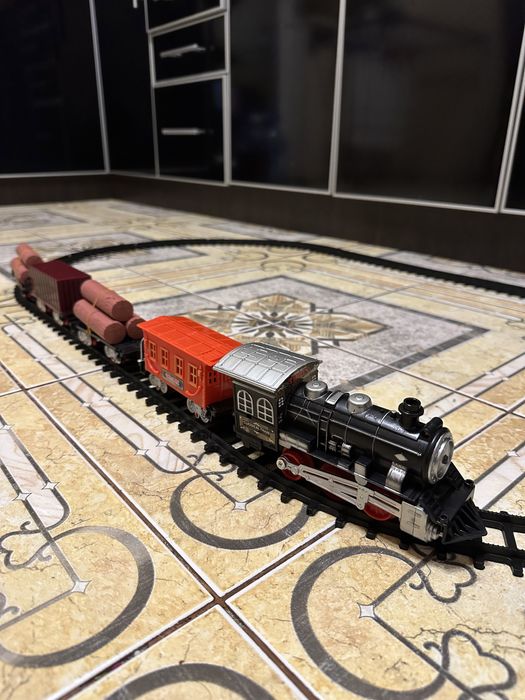 ХИТ! Детский поезд железная дорога 110 см, 4 вагона, звук, свет: 480 ...