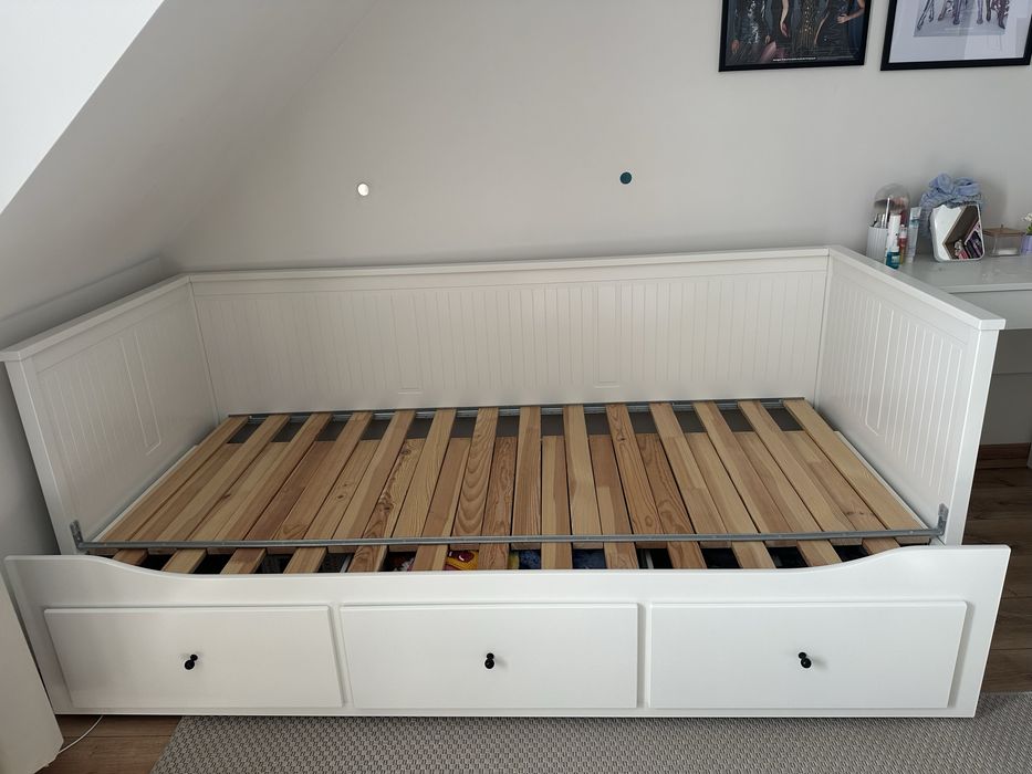 Sofa łóżko  Hemnes Ikea białe + materac