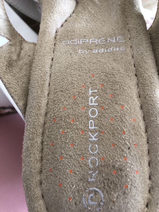 Klapki espadryle Rockport  39 ecru skóra naturalna , koturna ,nowe