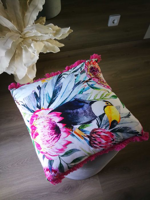 Almofada rosa com estampado