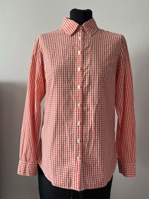Tommy Hilfiger koszula S pomarańczowa kratka bawełna