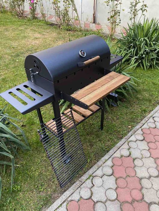 Компактний Мангал гриль барбекю метал 4 мм на 8 шампурів ПОСИЛЕНИЙ