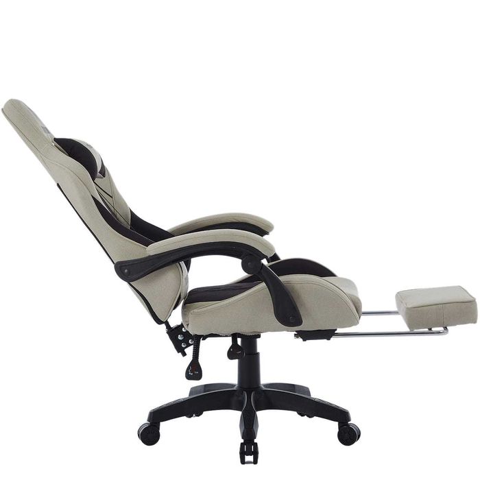 Fotel Gamingowy Infini ThrustX beige z tkaniny, podnóżek