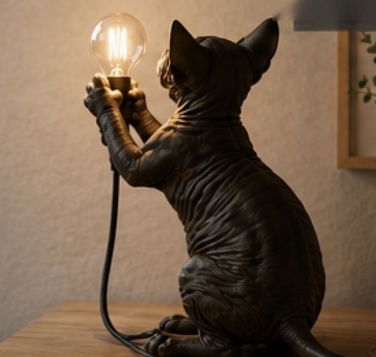 Candeeiro gato em 3d