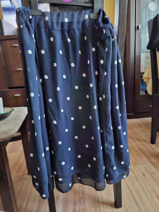Spódnica granatowa w grochy