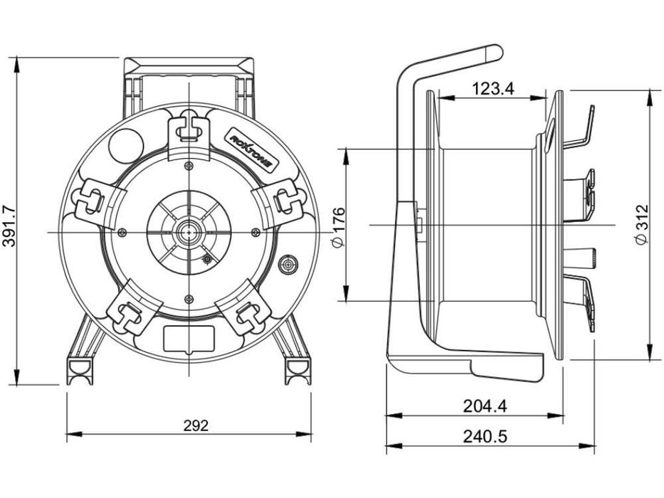 Bęben kablowy uniwersalny (czarny) ROXTONE PCD310