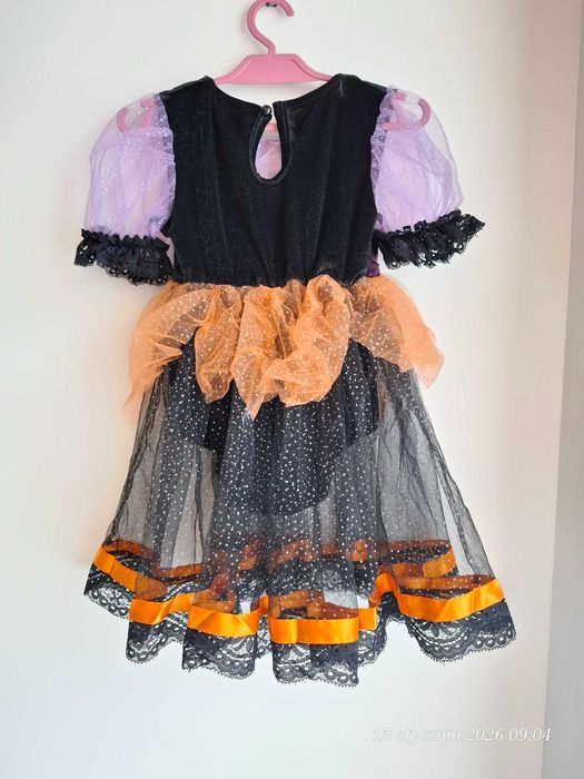 Strój Halloween Czarownica Sukienka Body Tiul r. 98 (2-3 lata)