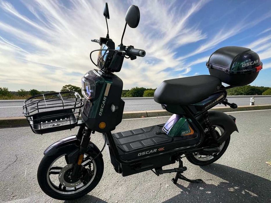 Електроскутер Oscar Rich 1000W 60V 25Ah зелений двомісний електробайк