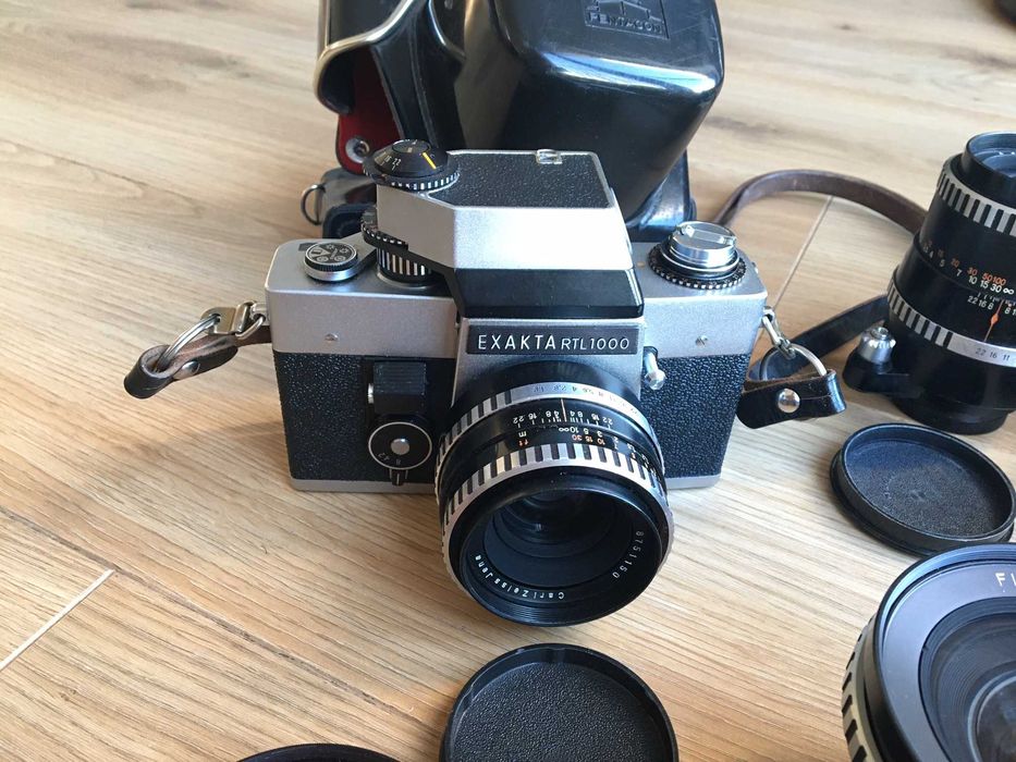 Aparat Exakta RTL1000 zestaw Pancolar, Orestor, Flektogon, Orestegon